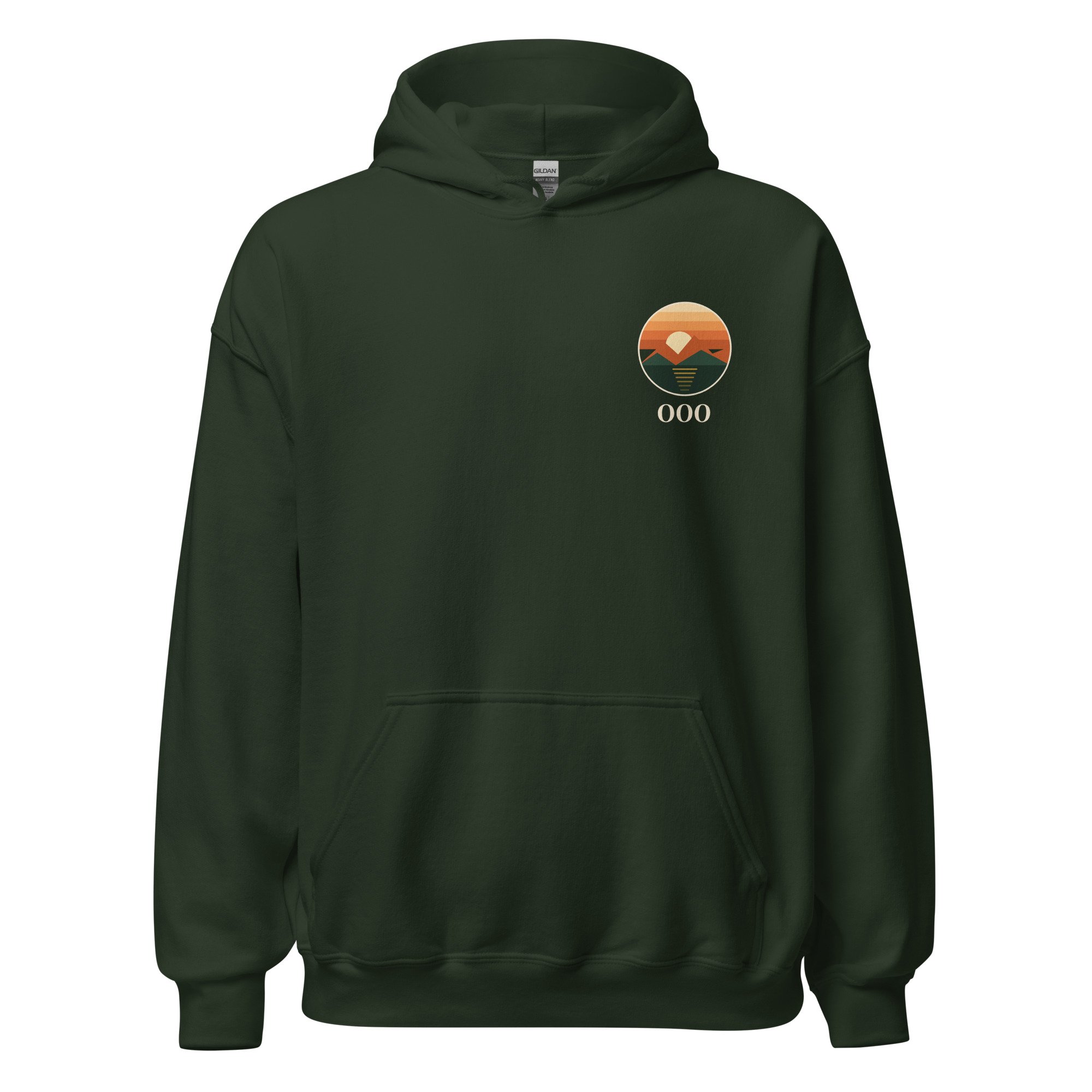 Out of Office Hoodie in forest green, front view