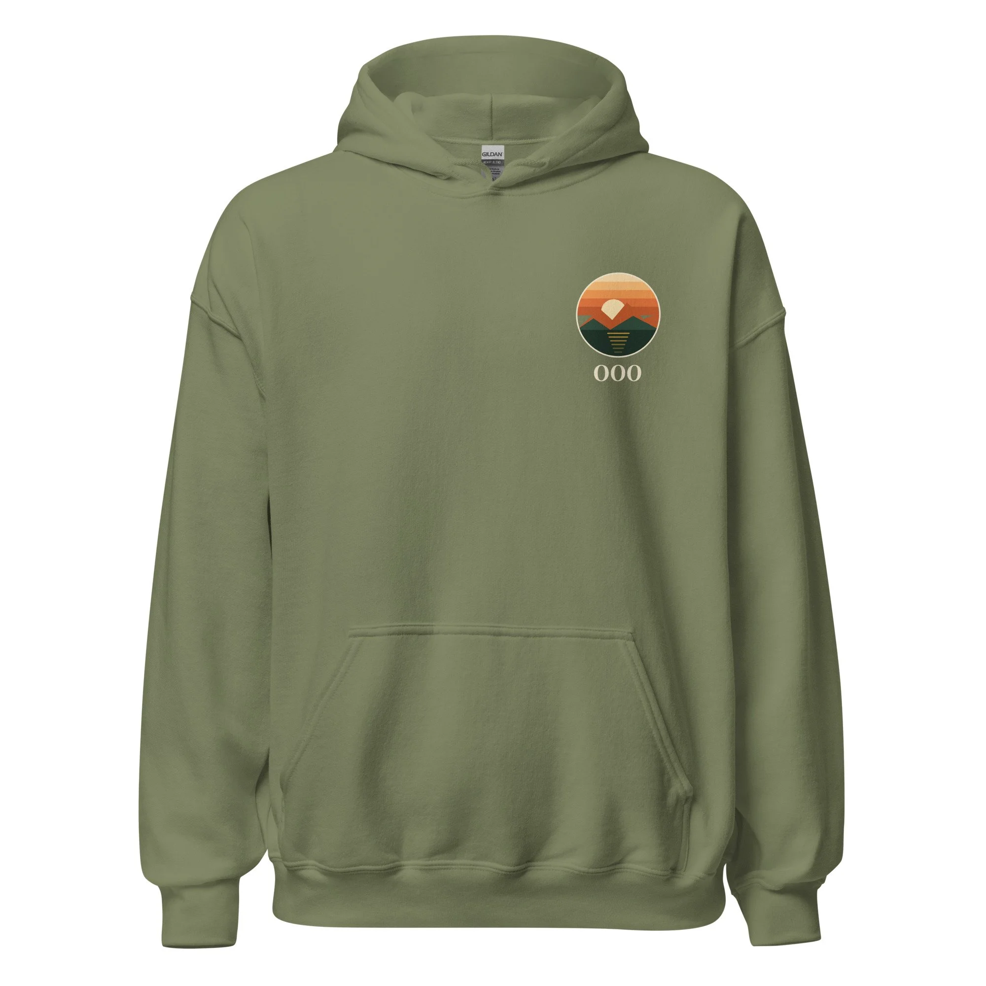 Out of Office Hoodie in military green, front view