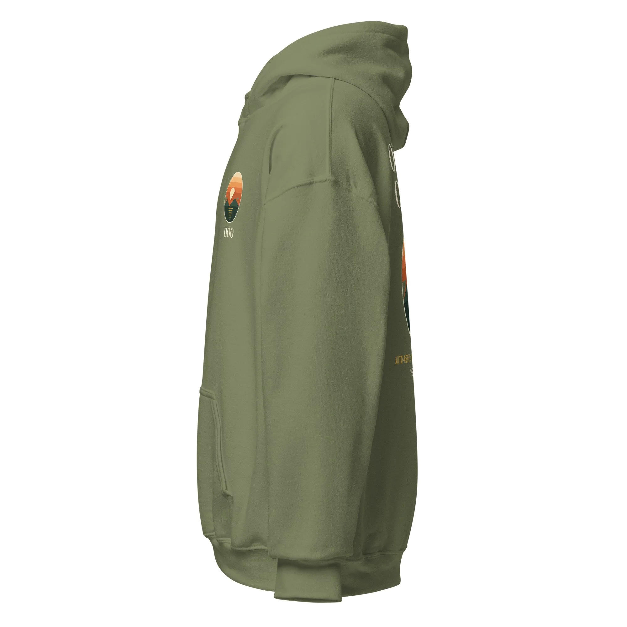 Out of Office Hoodie in military green, left view