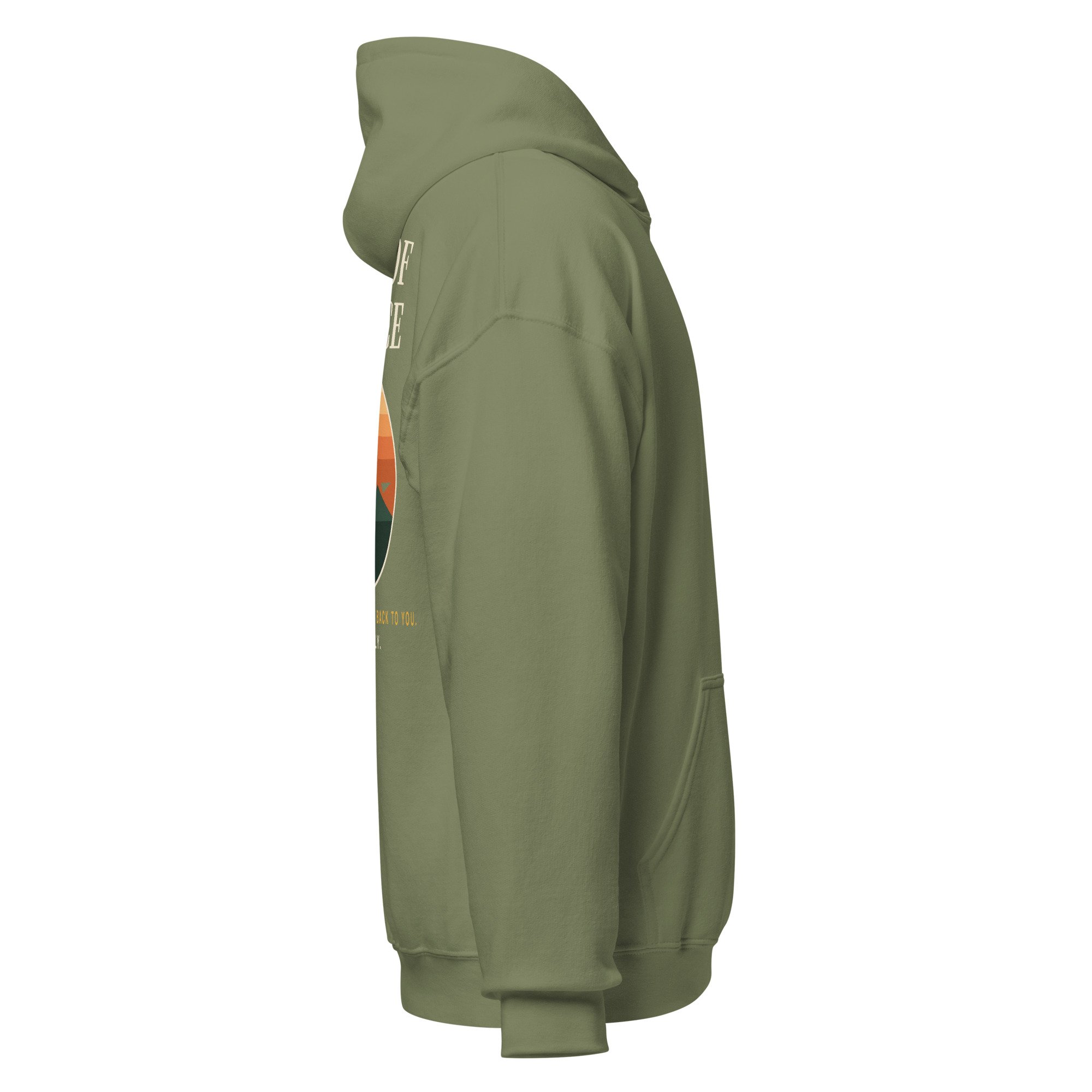 Out of Office Hoodie in military green, right view