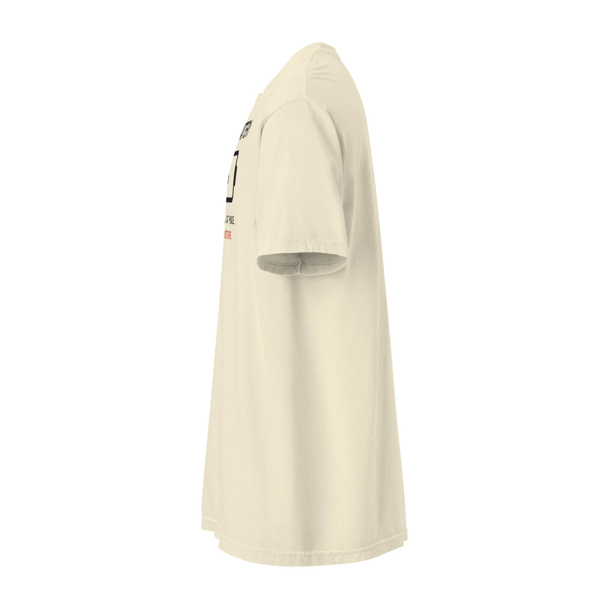 Social Battery 3% Tee in ivory, left view
