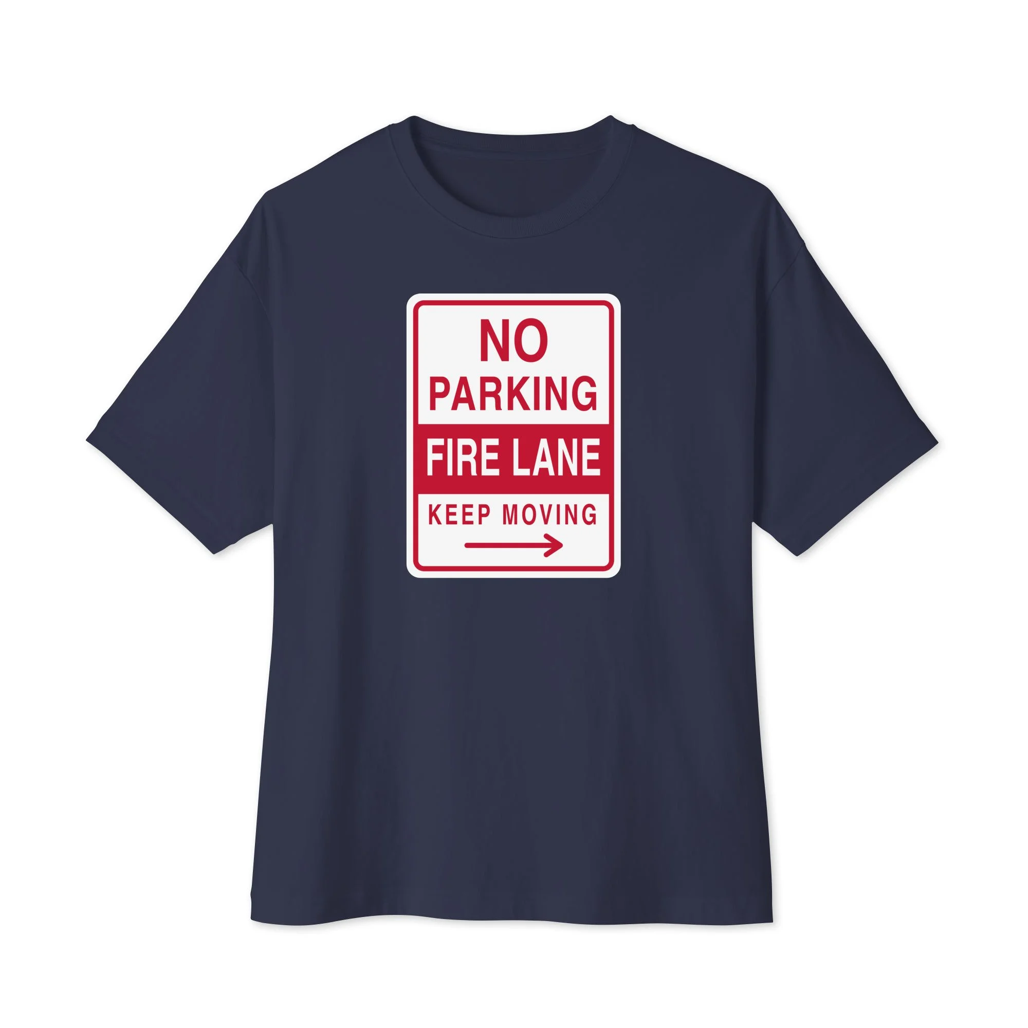 No Parking Oversized Tee in navy, front view