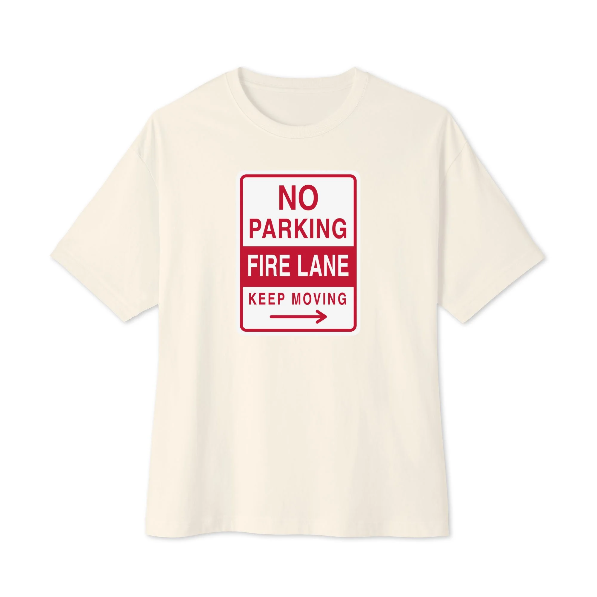 No Parking Oversized Tee in natural, front view