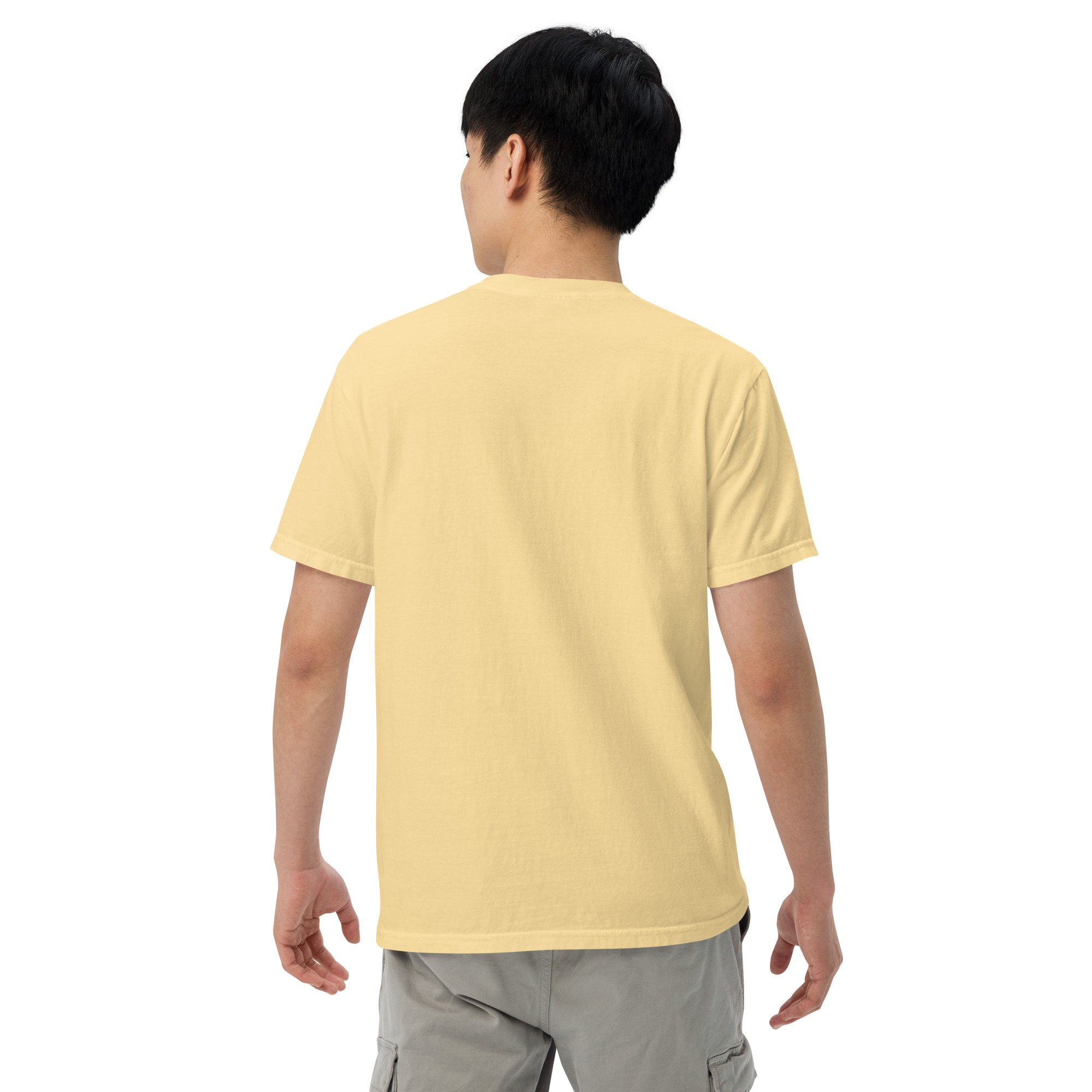 Social Battery 3% Tee in butter, back view