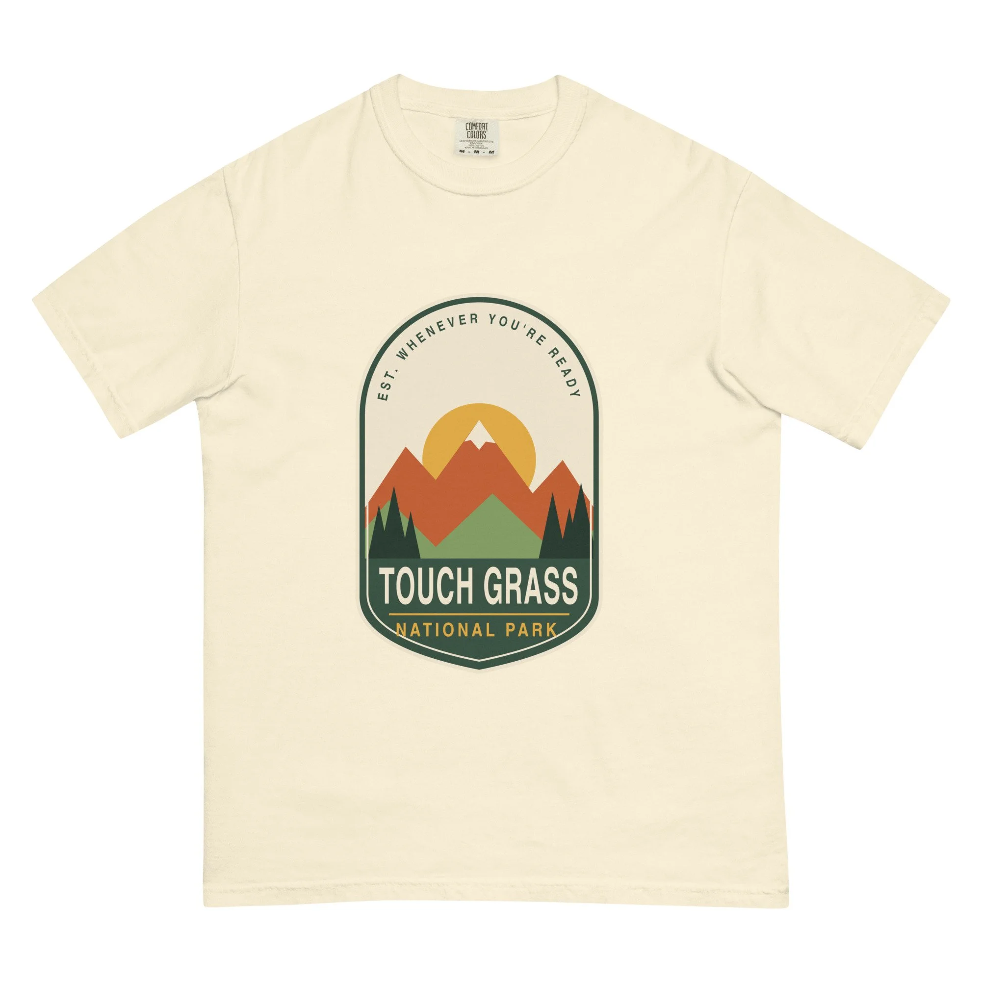 Touch Grass National Park Tee in ivory, front view