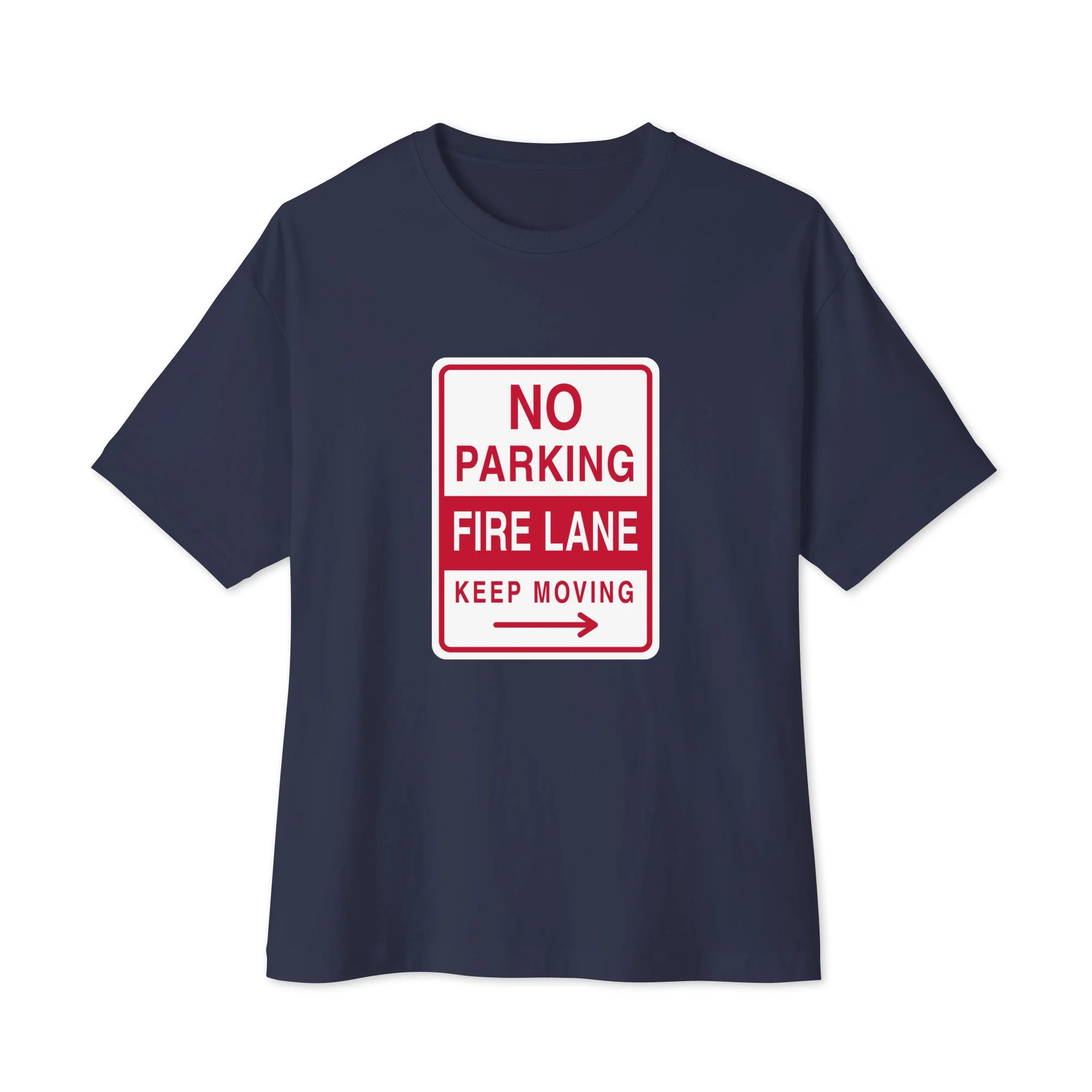 No Parking Oversized Tee in navy, front view