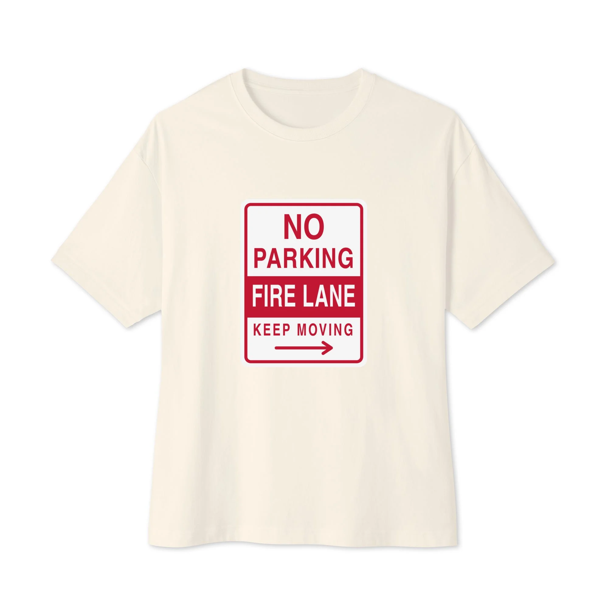 No Parking Oversized Tee in natural, front view
