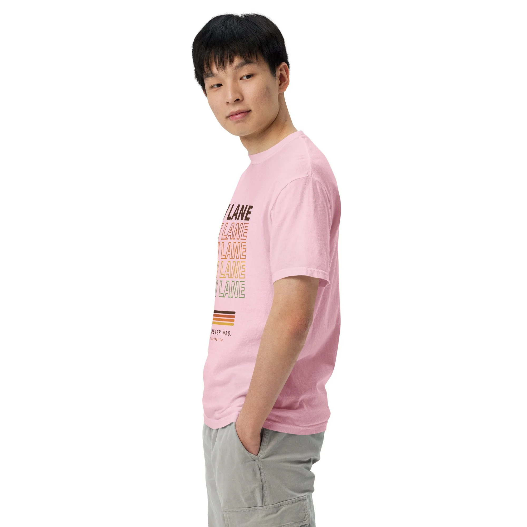 Slow Lane Retro Tee in blossom, left view