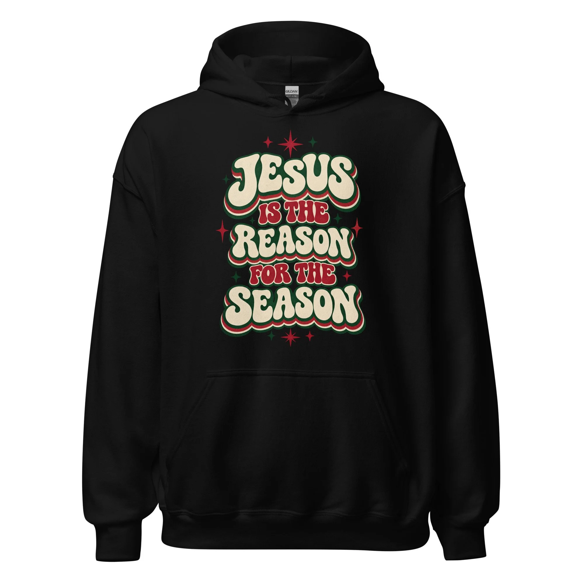 Black Jesus Is the Reason for the Season Christmas hoodie, front view