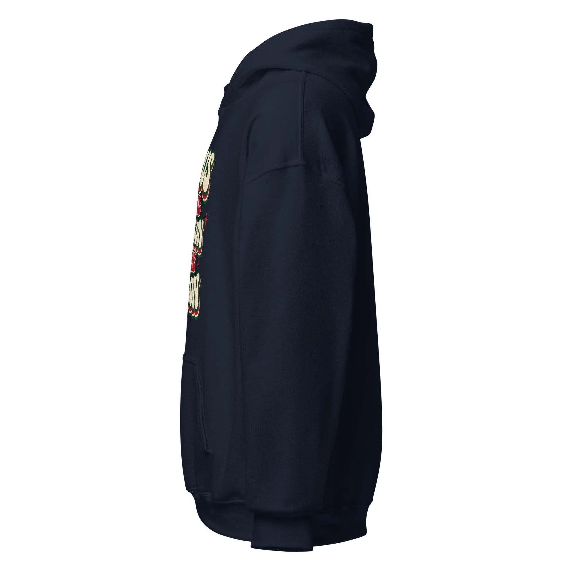 Navy Jesus Is the Reason for the Season Christmas hoodie, left side view