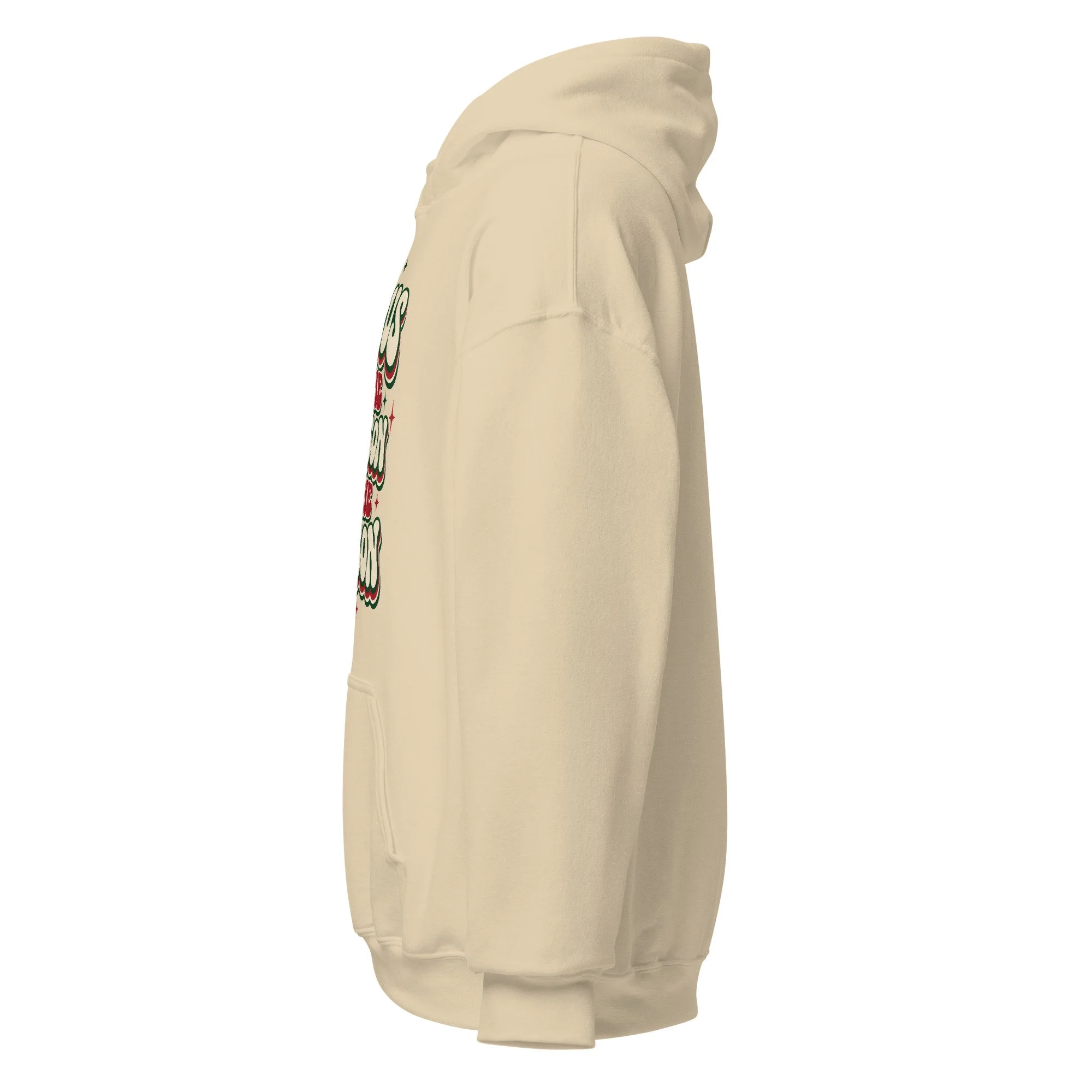 Sand Jesus Is the Reason for the Season Christmas hoodie, left side view