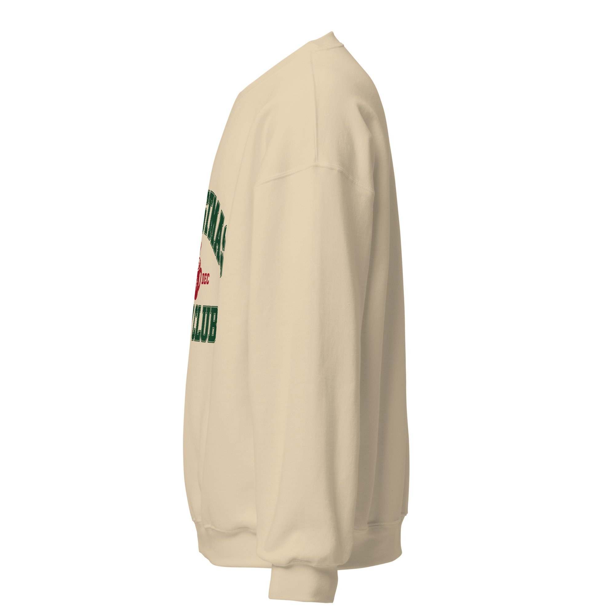 Sand Christmas Cozy Club crewneck sweatshirt, left side view
