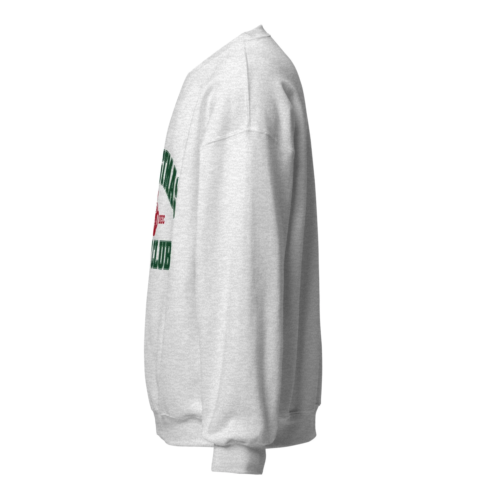 Ash Christmas Cozy Club crewneck sweatshirt, left side view