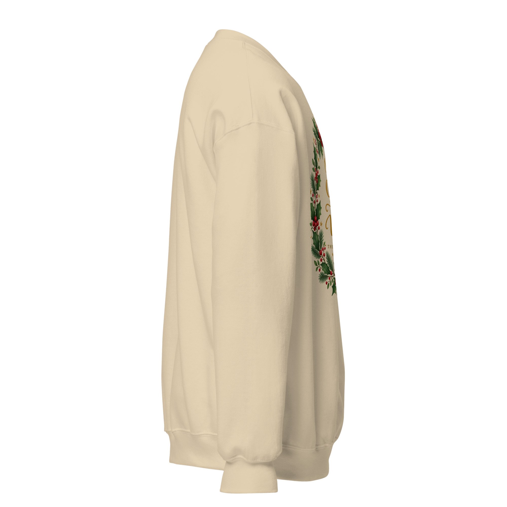 Sand Joy to the World Christmas crewneck sweatshirt, right side view