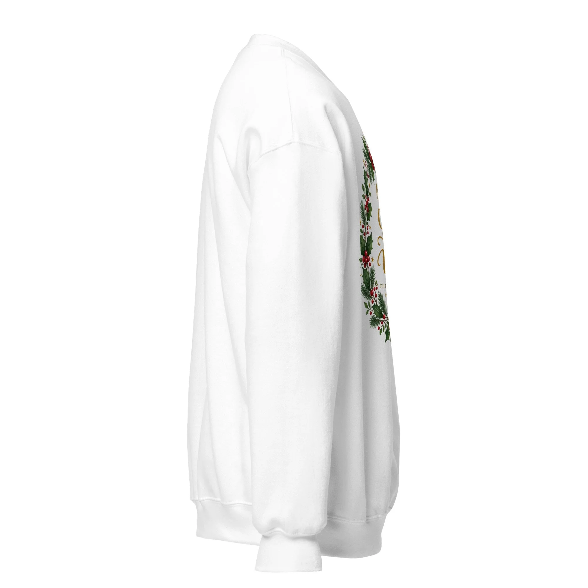 White Joy to the World Christmas crewneck sweatshirt, right side view