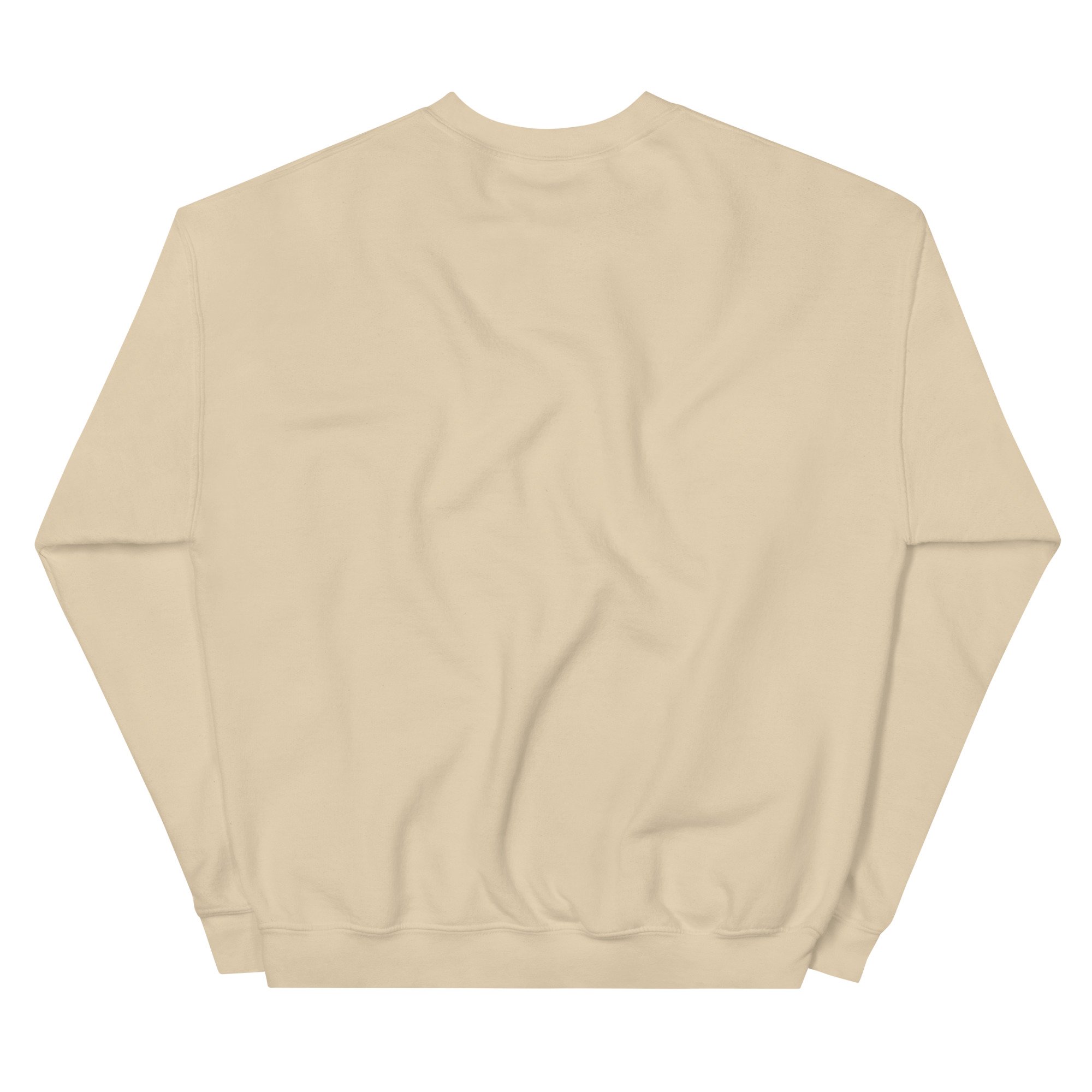 Sand Christmas Cozy Club crewneck sweatshirt, back view