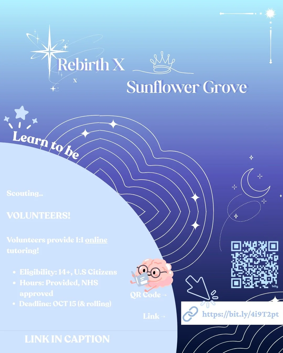 Applications are now open for the Learn To Be tutoring chapter through Sunflower Grove! 🌻

✨ Open to US residents aged 14+
📖 Provide free 1:1 online tutoring to K&ndash;12 students
⏰ Earn NHS-approved volunteer hours
📎https://bit.ly/4i9T2pt

No de