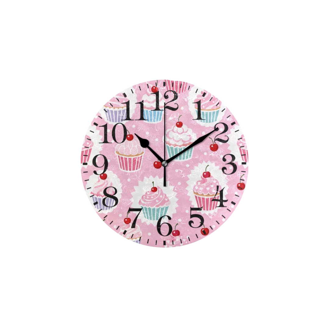 Reloj de Pared con Diseño de Cupcakes