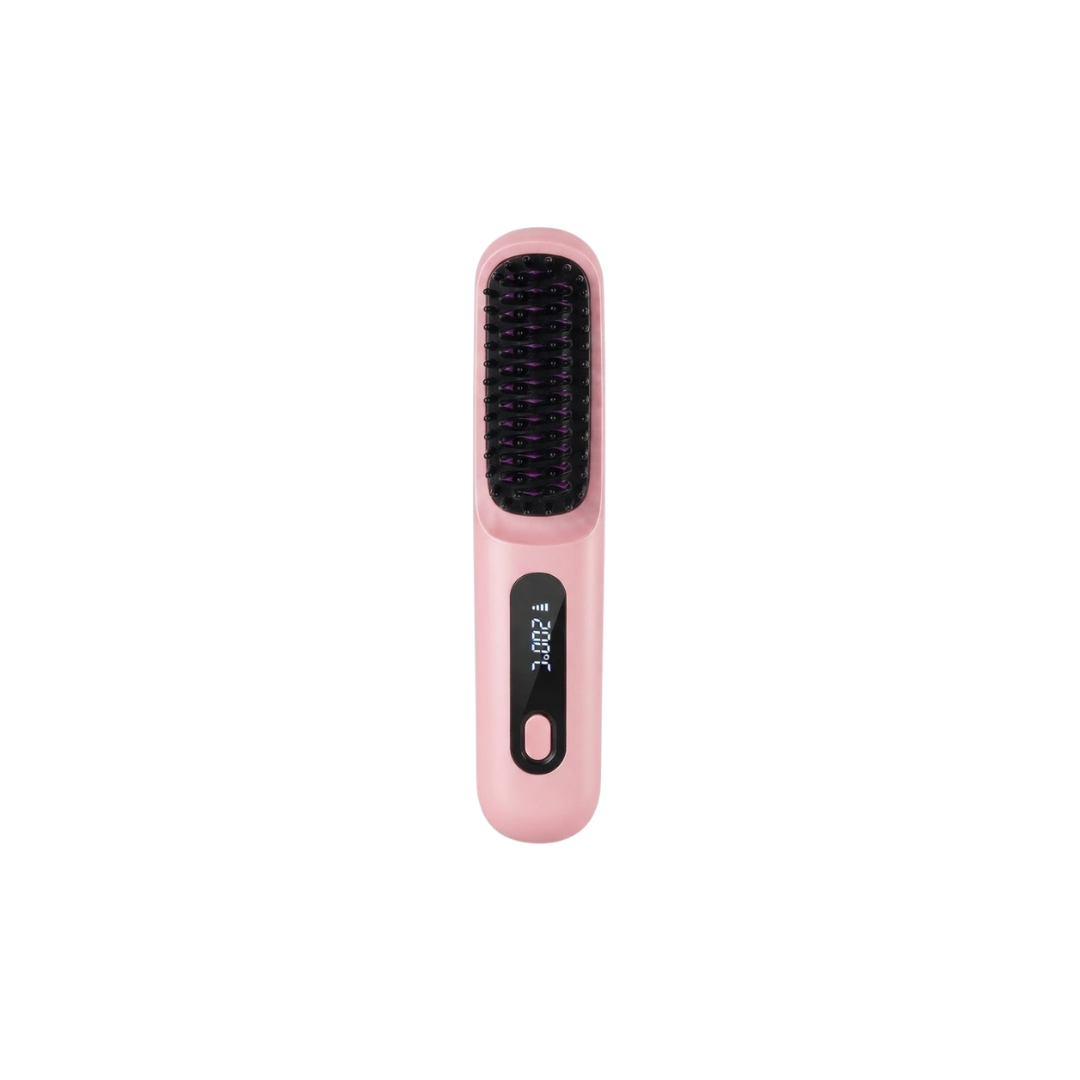 Cepillo Plancha Inalámbrico Rosado