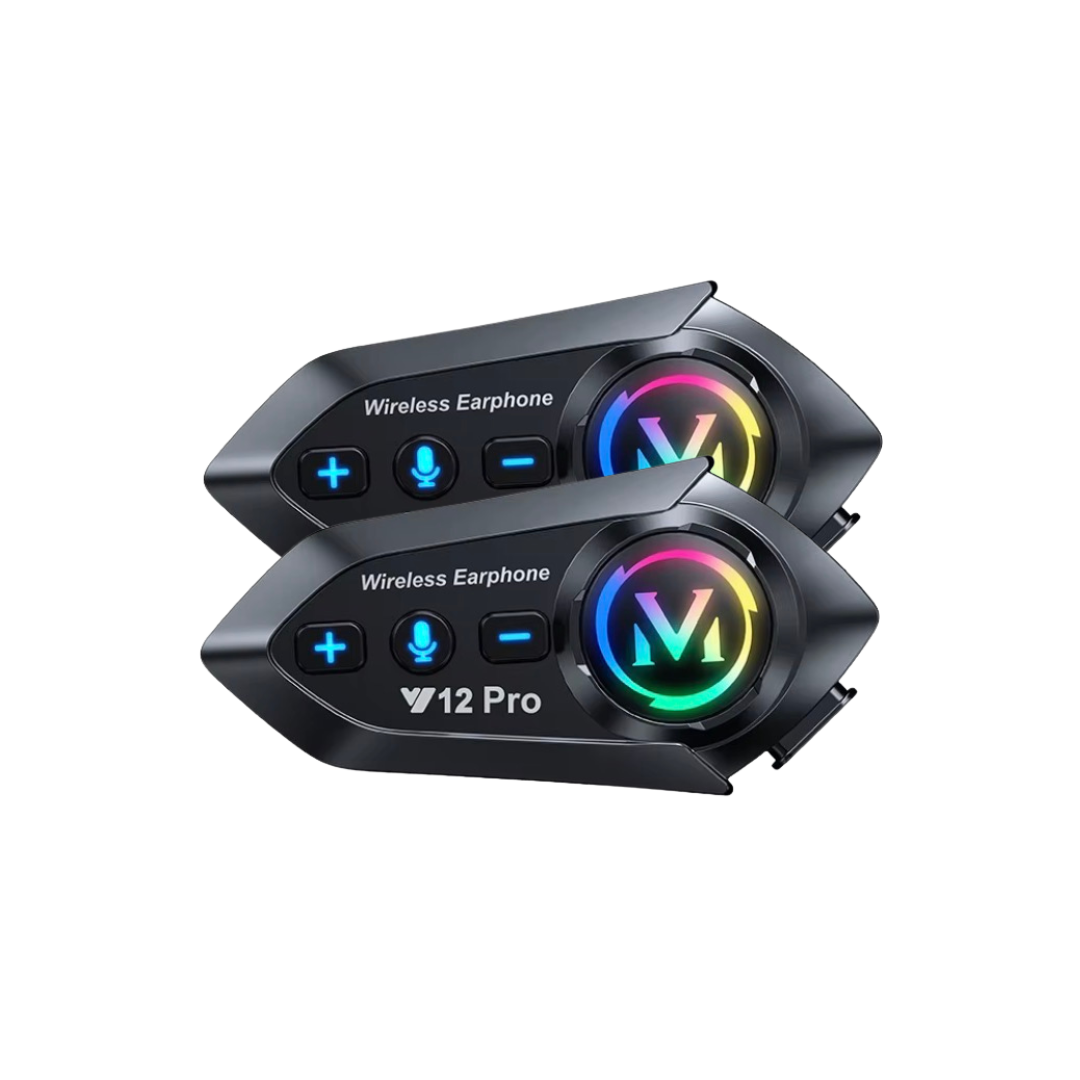 Set de 2 Intercomunicadores para Casco de Moto Y12 PRO
