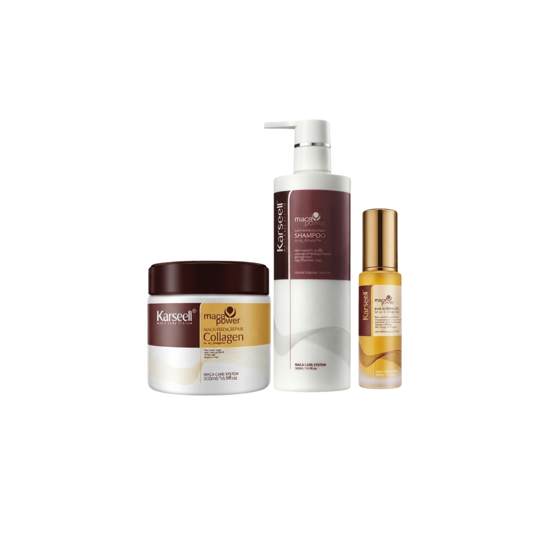 Combo Cuidado Capilar Completo - Mascarilla, Shampoo y Aceite Karseell