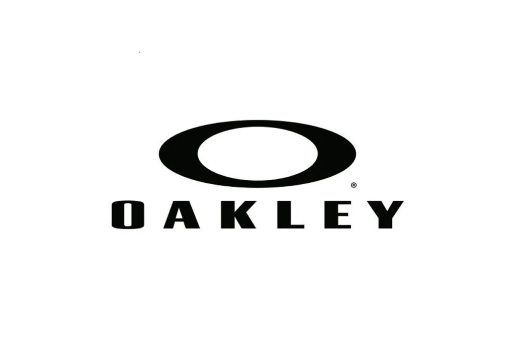 Black Oakley logo with the brand name underneath on a white background.