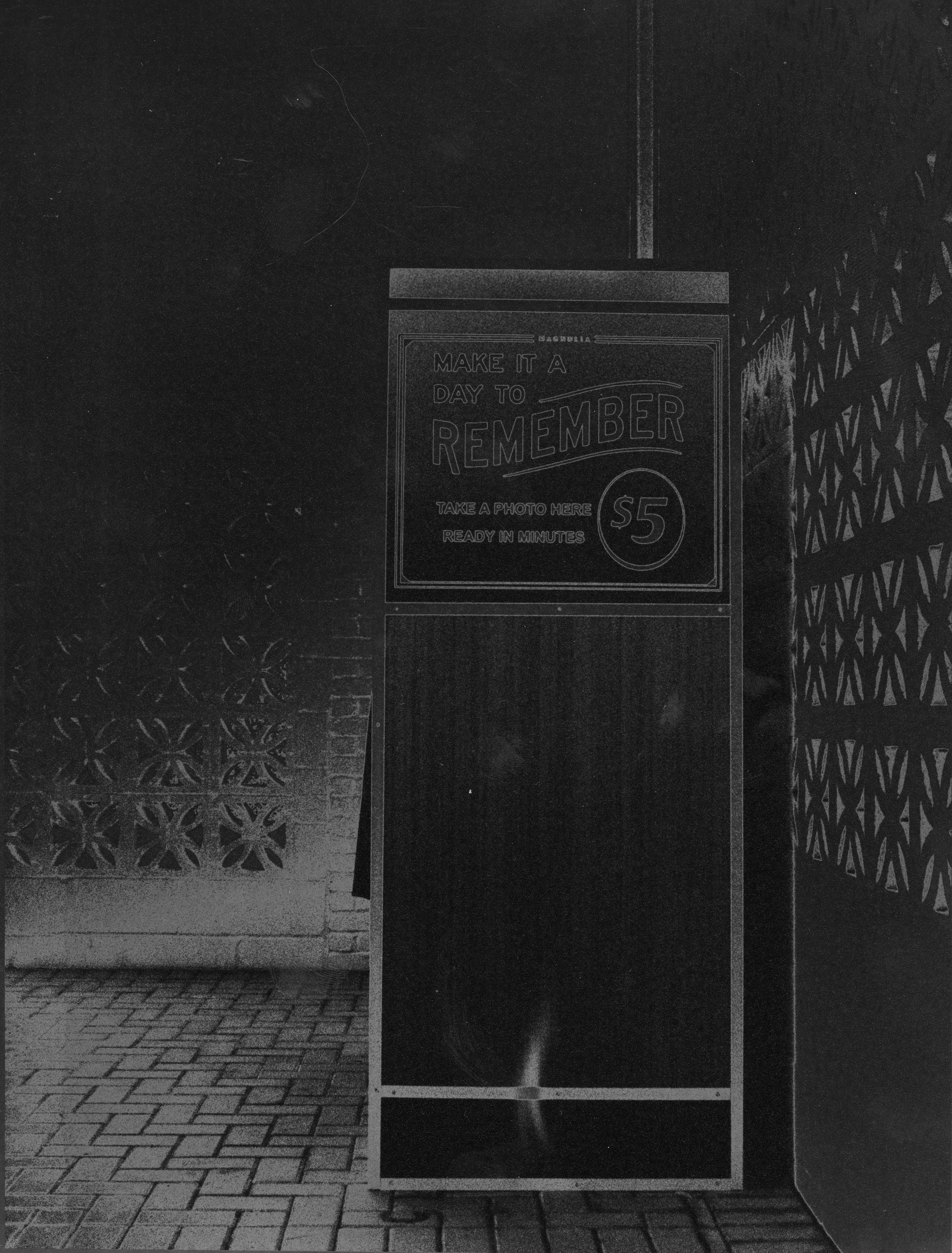 Photobooth, silver gelatin print (solarization), 8"X10", 2024