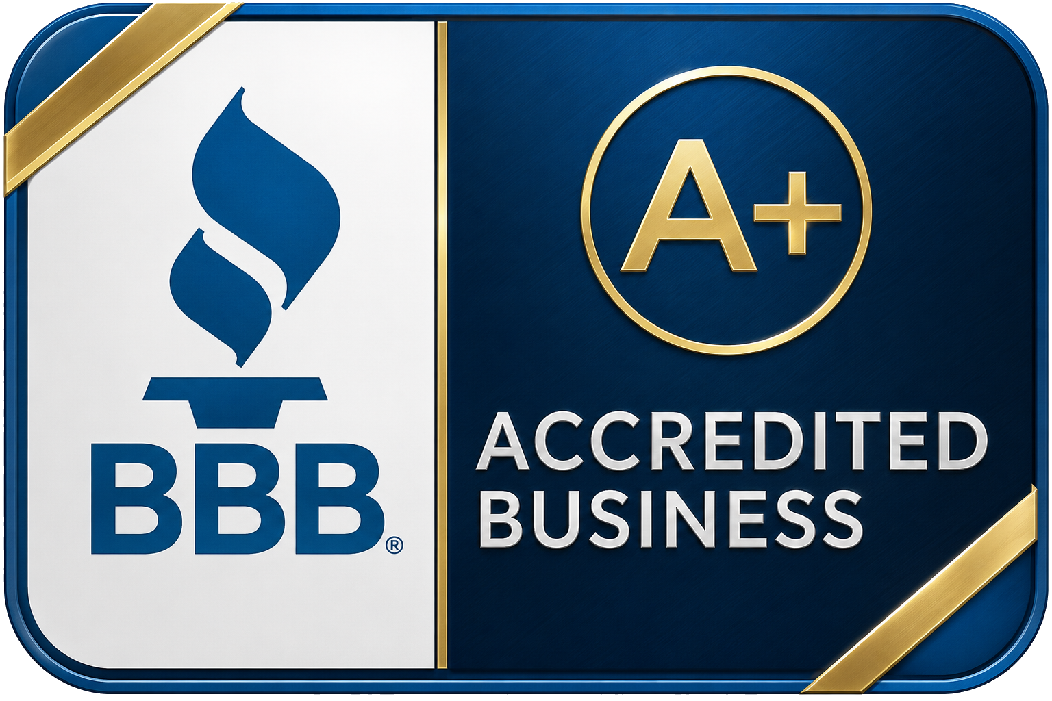 BBB Accredited Business badge with A+ rating