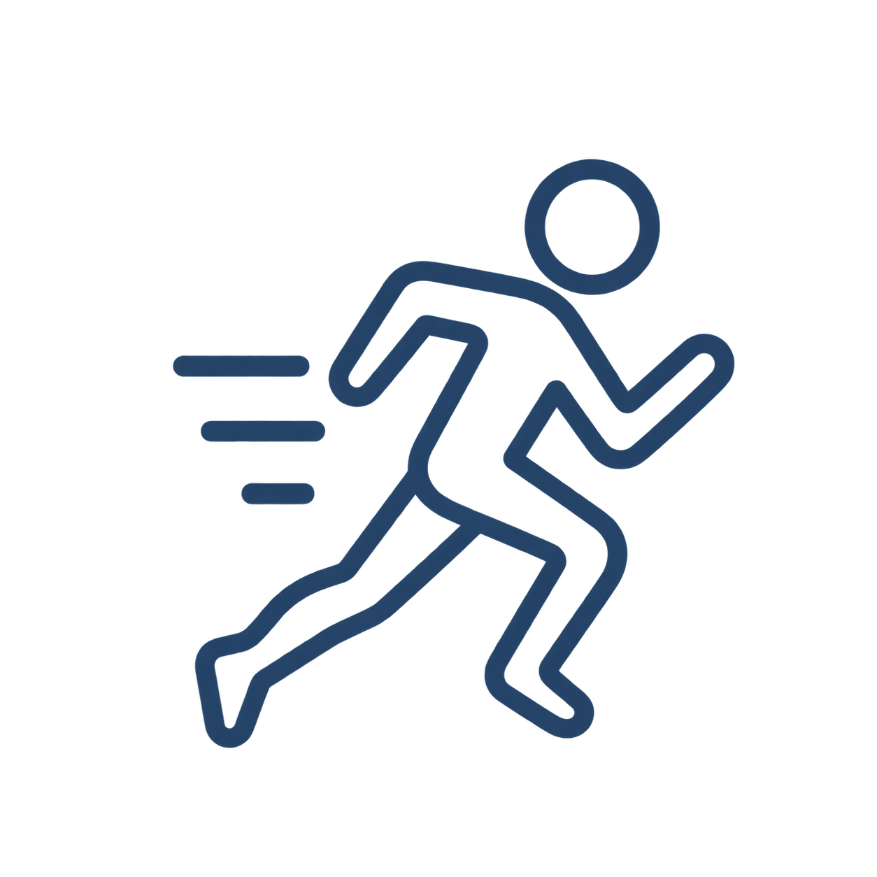 Running icon representing sport and activity-related injuries