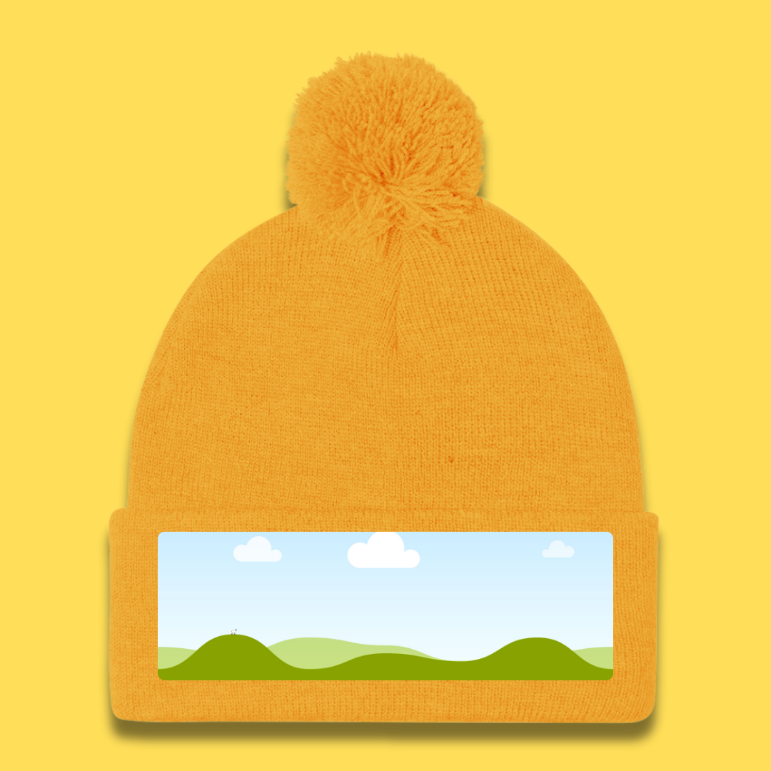 Gold Pom Pom Men's Beanie