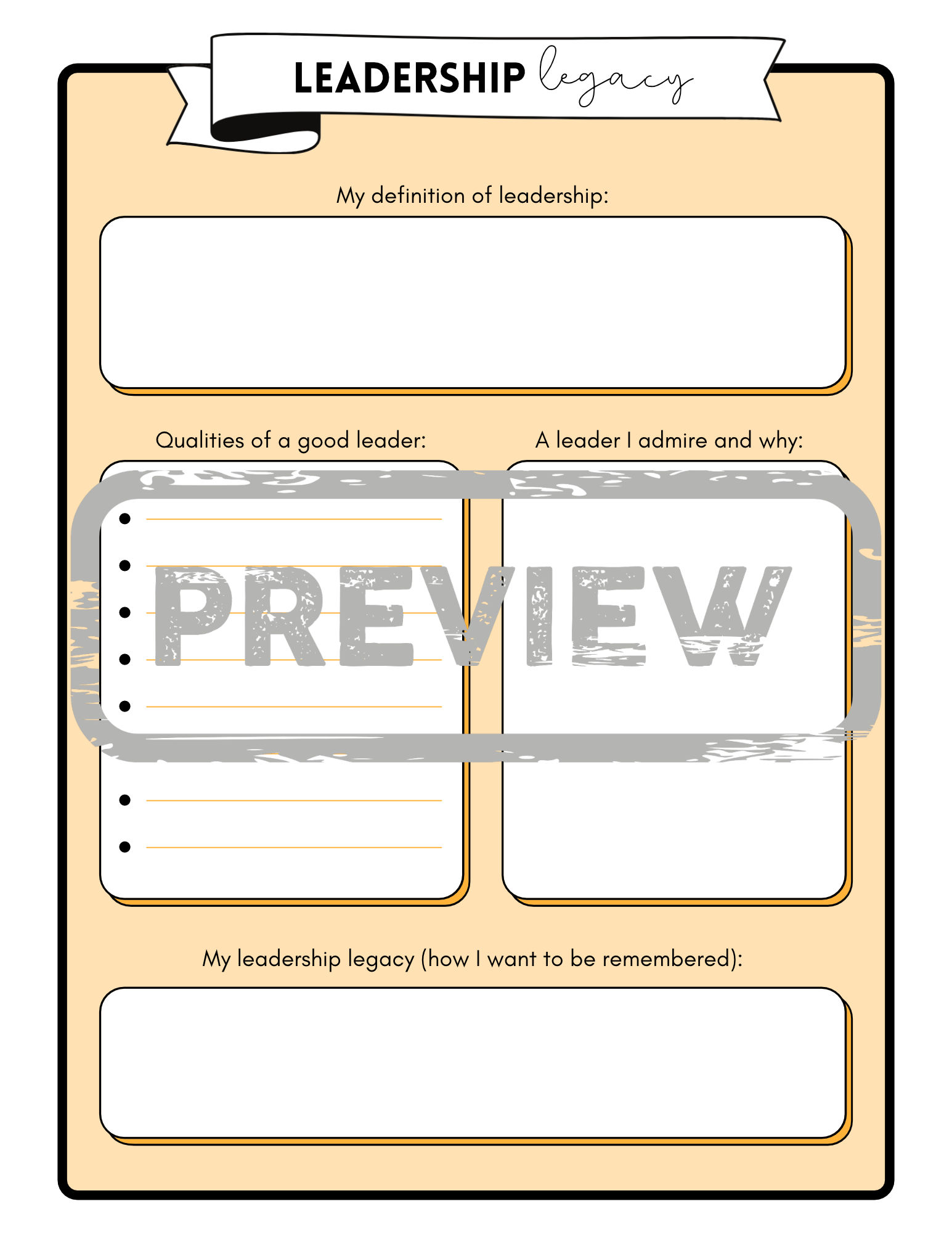 Leadership Reflection Worksheet