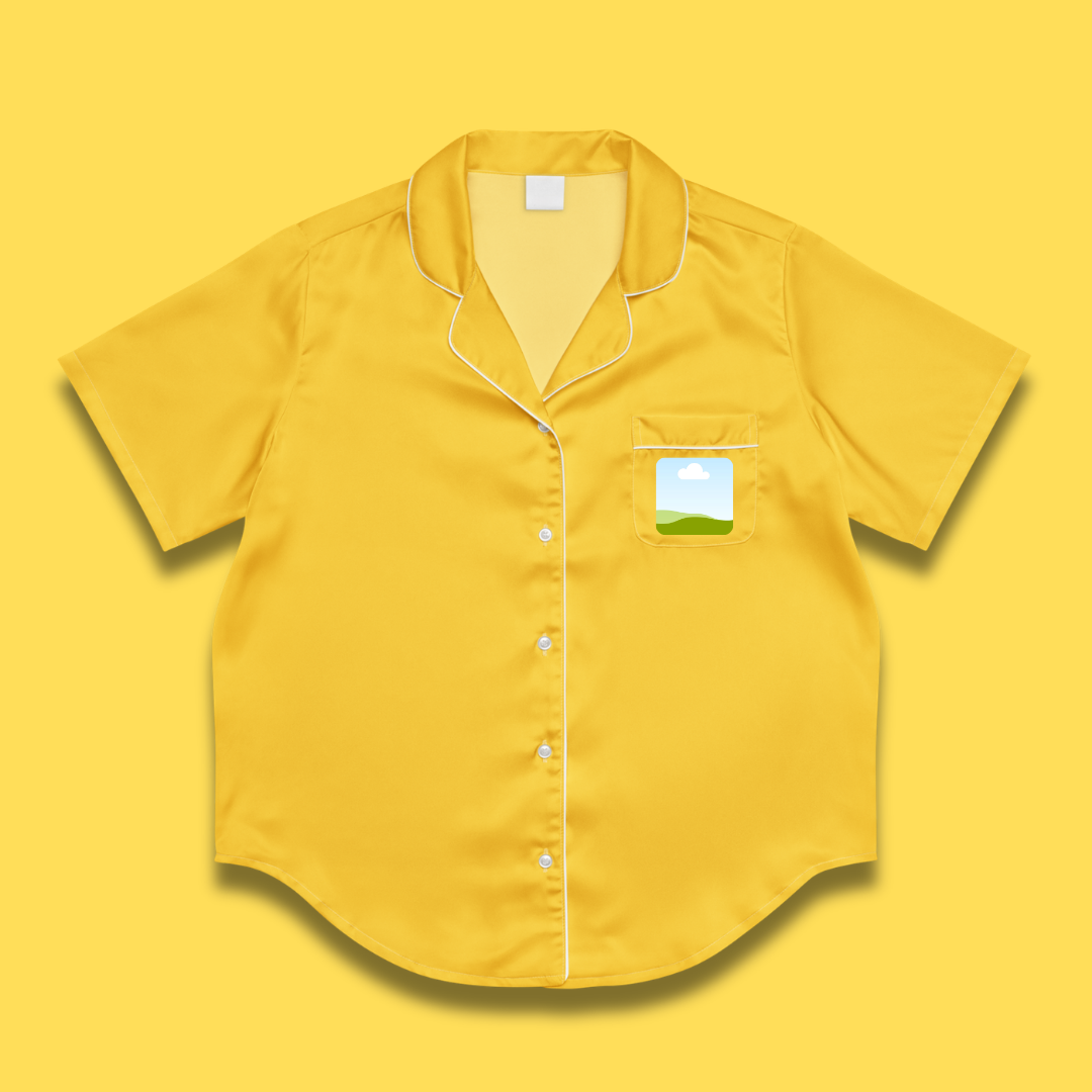 Yellow Women's Short Sleeve Pajama Top