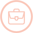 Icon of a briefcase inside a circle