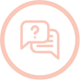 speech bubble icon with question mark and lines