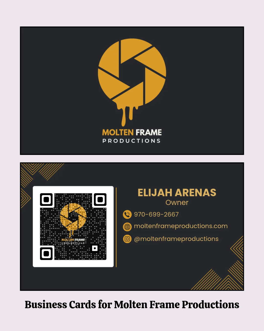 Business Cards for Molten Frame Productions
