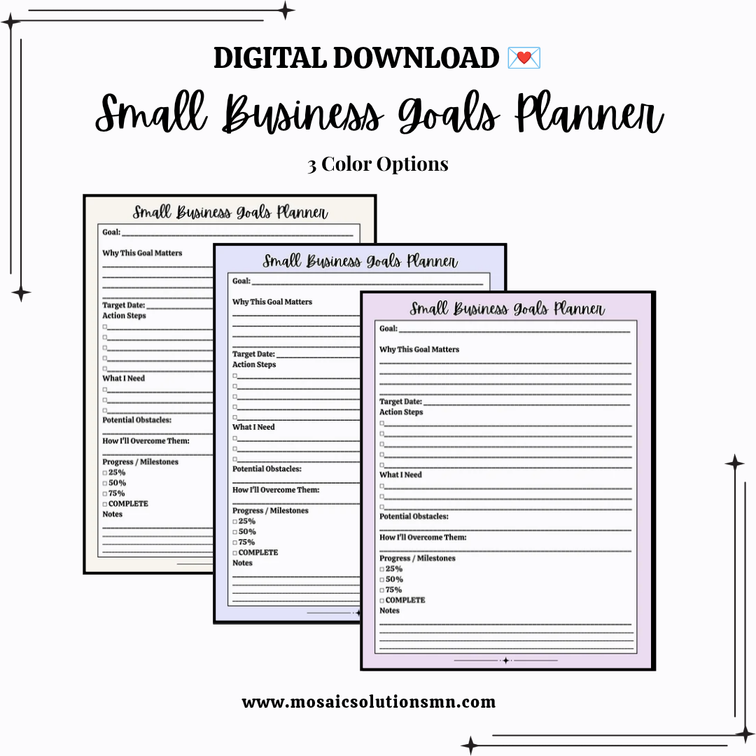 Small Business Goals Planner