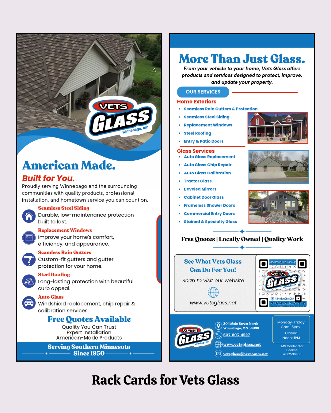 Rack Cards for Vets Glass