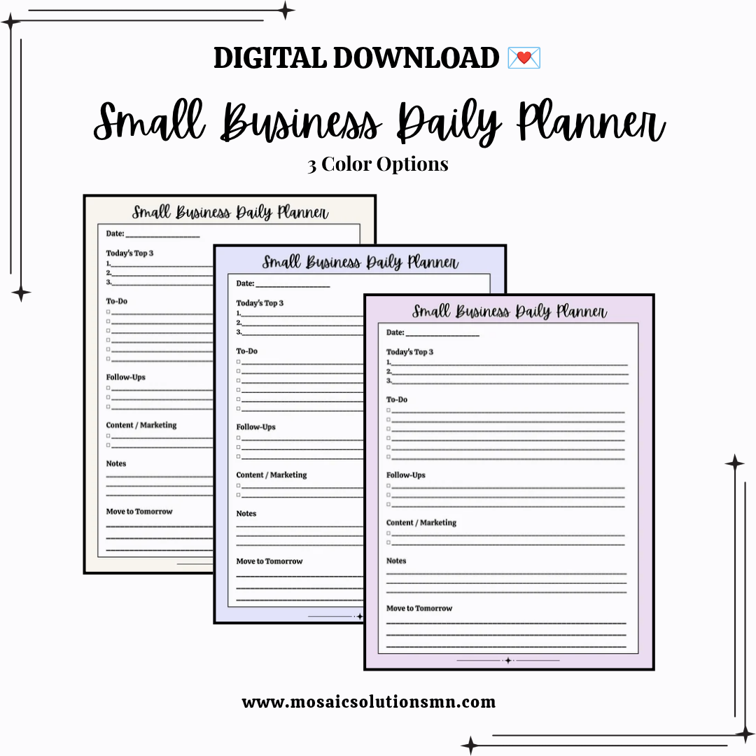 Small Business Daily Planner