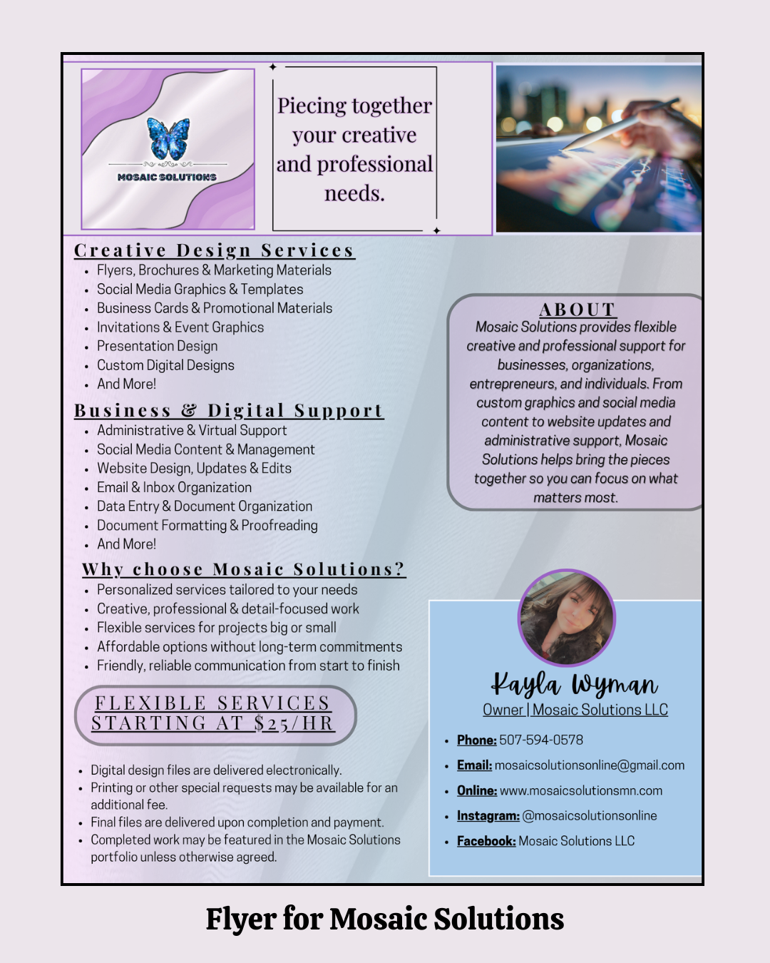 Flyer for Mosaic Solutions