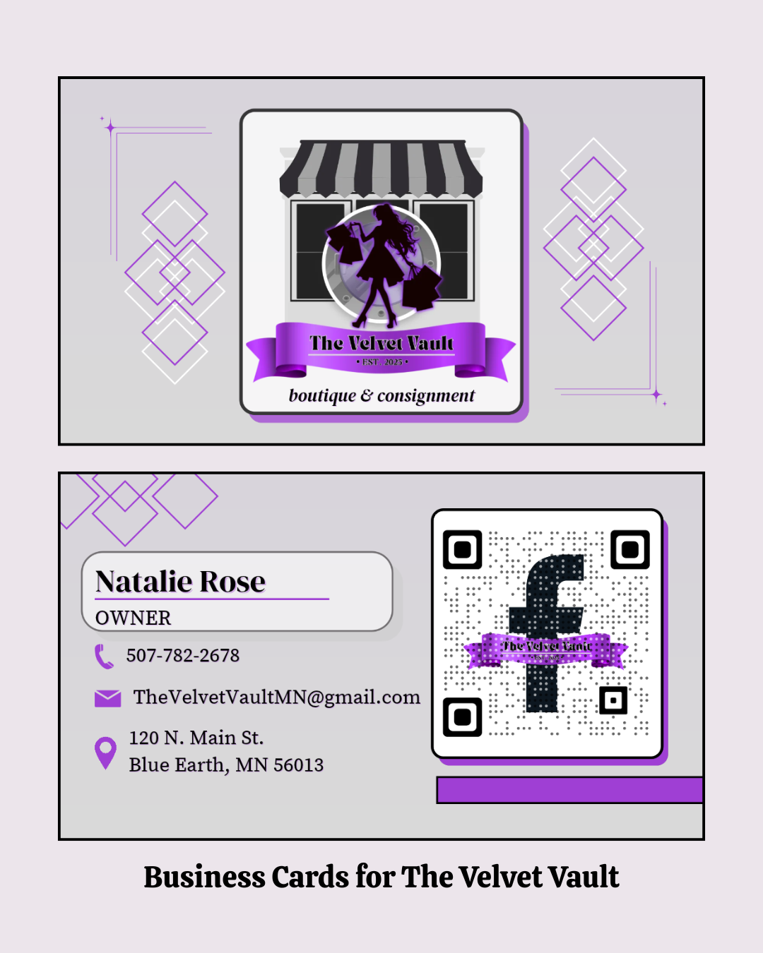 Business Cards for The Velvet Vault