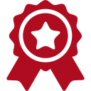 Red award ribbon icon