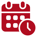 Red calendar and clock icon