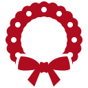 Red wreath and bow icon