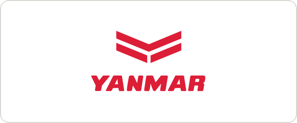 Yanmar logo with red emblem and text on a white background.