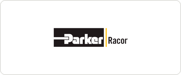 Parker Racor logo with black, white, and yellow colors.