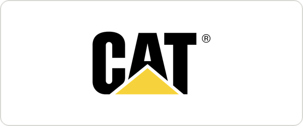 CAT logo with black text and a yellow triangle underneath the middle letter