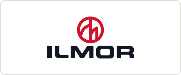 Ilmor logo with a red circular symbol and black text on a white background.