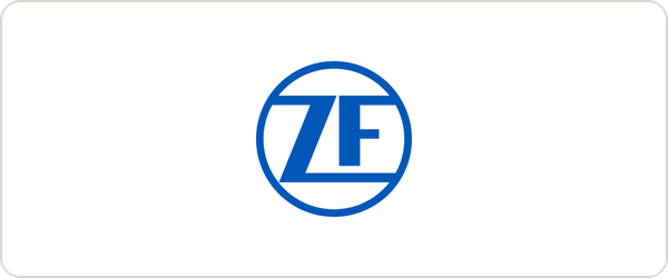 ZF logo in blue on a white background.