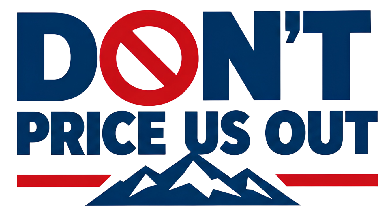 Logo of the Don't Price Us Out Colorado campaign