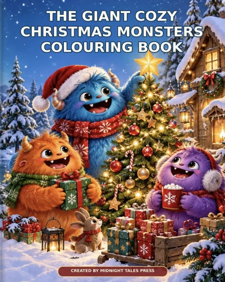 The Giant Cozy Christmas Monsters Colouring Book
